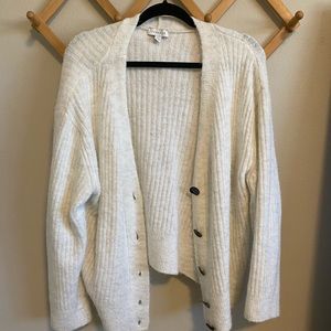 Oversized cozy white cardigan